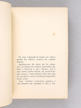 Oeuvres choisies. Instructions Pastorales.. BOURRET, Cardinal