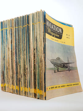 Aviation Magazine ( lot des 125 premiers numéros, du n° 1 du 1er mai 1950 au n° 125 du 24 mars 1955 ). Aviation Magazine (revue bimensuelle) ; Pierre ...
