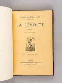 La Révolte, drame en un acte en prose [ Edition originale ]