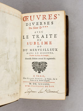 Oeuvres diverses du Sieur D*** avec le Traité du Sublime ou du Merveilleux dans le Discours, Traduit du Grec de Longin [ Edition en partie originale ...