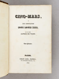 Cinq-Mars, ou Une Conjuration sous Louis XIII (2 Tomes - Complet) [ Edition originale ]