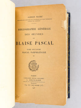 Bibliographie Générale des oeuvres de Blaise Pascal (5 Tomes - Complet) Tome I : Pascal Savant ; Tomes II et III : Pascal Pamphlétaire ; Tome IV : ...