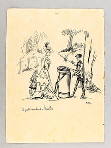 [ Le petit marchand d'Oublies ] Dessin original à l'encre signé Malap 