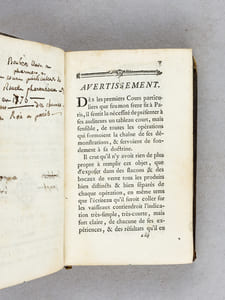 Tableau de l'Analyse Chimique ; ou Procédés du Cours de Chimie de M. Rouelle [ Edition originale - First edition, with contemporary manuscript additions ] [Avec : ] Expériences et Observations sur le Spath vitreux, ou Fluor Spathique