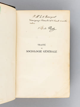 Traité de Sociologie Générale (2 Tomes - Complet) [ Livre dédicacé par l'auteur ]. PARETO, Vilfredo ; (BOVEN, Pierre)