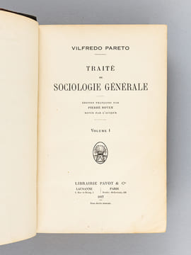Traité de Sociologie Générale (2 Tomes - Complet) [ Livre dédicacé par l'auteur ]. PARETO, Vilfredo ; (BOVEN, Pierre)