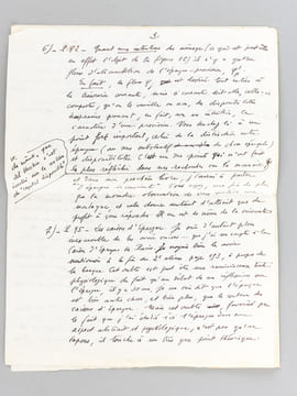 Lettre autographe de Jacques Rueff, répondant à un courrier du Professeur Georges-Henri Bousquet, probablement à propos d'une éventuelle réédition de ...