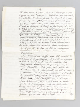 Lettre autographe de Jacques Rueff, répondant à un courrier du Professeur Georges-Henri Bousquet, probablement à propos d'une éventuelle réédition de ...