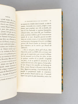 Discours sur les Passions de l'Amour de Pascal précédé d'une étude sur Pascal et Mlle de Roannez par M. de Lescure. PASCAL, Blaise ; LESCURE, M. de