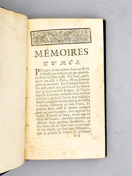 Mémoires turcs, ou histoire galante de deux turcs, pendant leur séjour en France ( 2 tomes reliés en un vol., complet ). GODARD D'AUCOURT, Claude