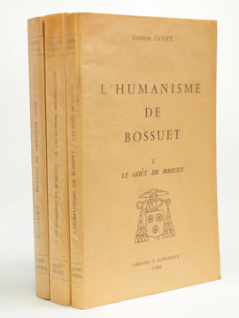 [ Lot de 3 livres sur Jean-Baptiste Bossuet ] L'Humanisme de Bossuet ( 2 tomes, complet) ; Platon et Aristote, notes de lecture transcrites et ...