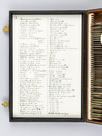 3 boîtes recueillant 211 préparations microscopiques [ 100, 96 et 15 ] de vins, datées du 1er avril 1935 au 10 mars 1937