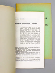 Trois études sociologiques de J. Schumpeter ( Revue européenne des sciences sociales, Tome XIX 1981, n° 59 ) [ tiré à part ] ; In Memoriam Georges-Henri Bousquet (1900-1978) ( Revue européenne des sciences sociales et Cahiers Vilfrdo Pareto, Tome XVI 1978, n° 43 ) [ tiré à part ]