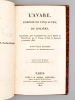 L'Avare, comédie en cinq actes, de Molière, Représentée pour la première fois sur le théâtre du Palais-Royal, par la Troupe du Roi, le dimanche 9 ...