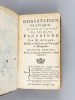 Dissertation pratique, en forme de Lettres sur les Maux Vénériens. GUISARD, M. ; [ GUISARD, Pierre ]