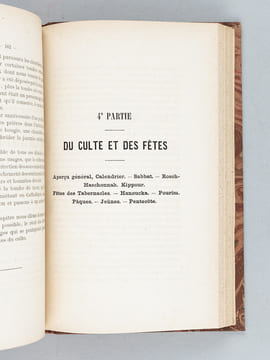 Le Judaïsme. [ Edition originale ] Esquisse des Moeurs Juives. Croyances, Rites religieux, Mobilier, Naissance, Mariage, Décès, Funérailles, ...