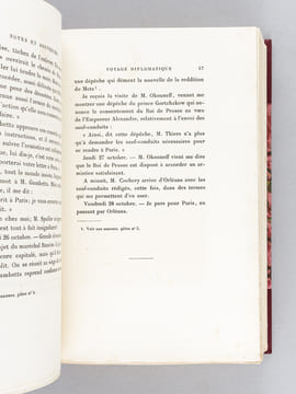 Notes et Souvenirs de M. Thiers (1870-1873) Voyage diplomatique - Proposition d'un Armistice - Préliminaires de la Paix - Présidence de la République ...
