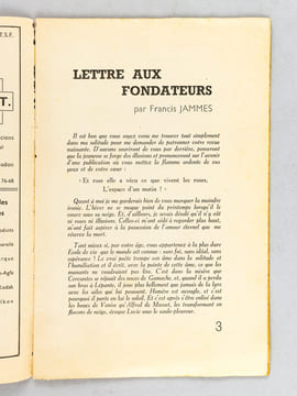 Ausonia. Lettres - Arts - Jeunesse. Numéro 1 - Avril 1937 [ Dans ce numéro : ] Une lettre et un poème inédit de Francis Jammes, une lettre et un ...