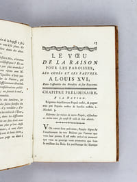 Le Voeu de la Raison, pour les Paroisses, les Curés et les Pauvres, à Louis XVI, dans l'Assemblée des Notables de son Royaume [ Edition originale ]