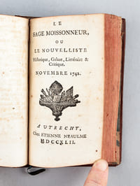 Le Sage Moissonneur ou Le Nouvelliste Historique, Galant, Littéraire et Critique. Tome VI Contenant les Mois de Septemb. Octob. Novemb. & Decemb. 1742 [ Edition originale ]