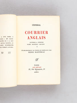 Courrier Anglais (5 Tomes - Complet) [ Livre dédicacé par Henri Martineau ] Tome I : Lettres à Stritch. Paris Monthly Review ; Tome II : New Monthly ...