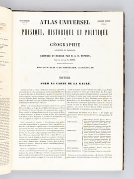 Atlas Universel, Physique, Historique et Politique de Géographie Ancienne et Moderne [ Cahier des Notices des 40 cartes contenues dans l'Atlas, seul - ...