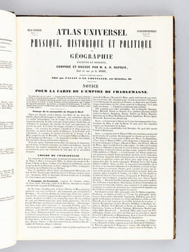 Atlas Universel, Physique, Historique et Politique de Géographie Ancienne et Moderne [ Cahier des Notices des 40 cartes contenues dans l'Atlas, seul - ...