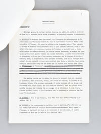 Tapuscrit corrigé de son spectacle sur La Fontaine au Théatr'O avec trois lettres signées relative au spectacle, datées d'octobre et novembre 1973 et janvier 1974, adressées au philosophe et critique Marc Soriano