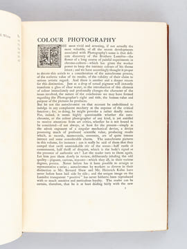Colour Photography and other recent developments of the Art of The Camera 1908. Special Summer number of The Studio. HOLME, Charles (Ed.) ; James ...