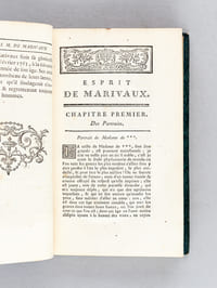 L'Esprit de Monsieur de Marivaux, de l'Académie Françoise ; ou Morceaux choisis de ses ouvrages: Contenant les Portraits & les Caractères les plus frappans & les plus singuliers qu'il a tracés ; les Lettres, les Historiettes, les Fictions & les Allégories les plus intéressantes qui se trouvent dans ses Oeuvres ; ceux de ses Contes moraux les plus propres à satisfaire le coeur & l'esprit, & ses pensées, ses maximes & ses réflexions les plus ingénieuses & les plus piquantes, &c. précédés de l'Eloge Historique de l'Auteur.