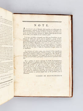 I : Mémoire à Consulter pour Pierre-Auguste Caron de Beaumarchais [ ... ] [ Suivi de : ] II : [ Requête d'Atténuation pour le Sr. Caron de ...