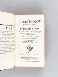 Bibliothèque Poëtique, ou Nouveau Choix des plus belles Pièces de Vers en tout genre, depuis Marot jusqu'aux Poëtes de nos jours (4 Tomes - Complet)