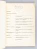 Choix de textes présentés à la Première Conférence Internationale sur la Santé Mentale de l'Etudiant Princeton USA 5-15 Septembre 1956. Collectif ; ...