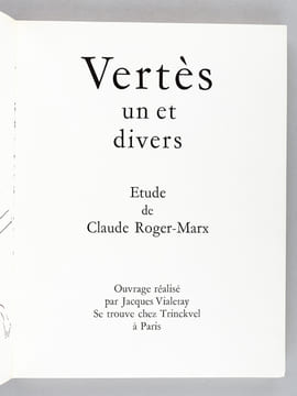 Vertès, un et divers [ Edition originale - Avec un dessin original signé de Marcel Vertès ] Etude de Claude Roger-Marx. ROGER-MARX, Claude ; VERTES, ...