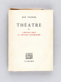 [ Lot de 6 ouvrages enrichis de plusieurs lettres autographes signés et de dédicaces à l'écrivain bordelais Michel Suffran ] Le personnage combattant [ Avec deux billets autographes signés de l'auteur. Avec : ] Le Sang. Fête théâtrale [ Livre dédicacé par l'auteur, avec invitation à la représentation de la pièce , Théâtre du huitième, Lyon, et avec un billet autographe signé de l'auteur ] [ Avec : ] Les Prodiges [ Livre dédicacé par l'auteur ] [ Avec : ] L'Othello de Shakespeare. Version française pour la scène  [ Livre dédicacé par l'auteur ]  [ Avec un second exemplaire : ] L'Othello de Shakespeare. Version française pour la scène  [ Livre dédicacé par l'auteur,  avec deux cartes postales autographes signées de l'auteur. Avec : ] Théatre : Capitaine Bada - La Nouvelle Mandragore [ Livre dédicacé par l'auteur ] 