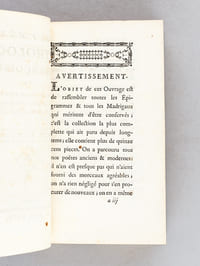 Nouvelle Anthologie Françoise (2 Tomes - Complet) Ou Choix des Epigrammes & Madrigaux de tous les Poëtes François depuis Marot jusqu'à ce jour