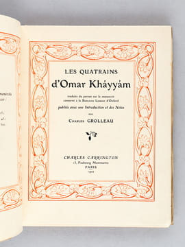 Les Quatrains d'Omar Khayyam. Traduits du persan sur le manuscrit conservé à la Bodleian Library d'Oxford [ Exemplaire sur papier du Japon ]. KHAYYAM, ...