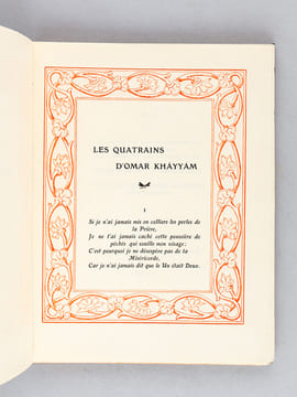 Les Quatrains d'Omar Khayyam. Traduits du persan sur le manuscrit conservé à la Bodleian Library d'Oxford [ Exemplaire sur papier du Japon ]. KHAYYAM, ...