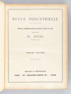 Revue Industrielle. Journal hebdomadaire illustré, fondé en 1870, publié par H. Josse, Ingénieur Civil. Année 1894 - XXVe année [ Contient notamment ...