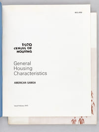 American Samoa. Census of Population 1970. General Population Characteristics [ We join : ] Census of Housing 1970. General Housing Characteristics 