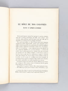 Le rôle de nos Colonies dans l'Après-Guerre [ Edition originale ]