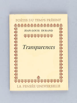 [ Lot de 6 ouvrages de poésie de Jean-Louis Durand ] Transparences [ Livre dédicacé par l'auteur ] [ Avec : ] Comme veines sur marbre [ Livre dédicacé ...