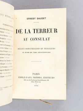 De la Terreur au Consulat. Récits romanesques et tragiques en marge des temps révolutionnaires.. DAUDET, Ernest
