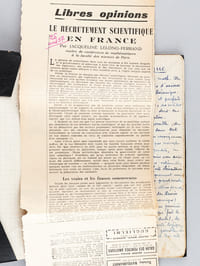Notes de cours manuscrites : Cours de Mécanique rationnelle. Mécanique du point. Cinématique (2 cahiers manuscrits)
