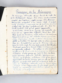 Notes de cours manuscrites : Cours de Mécanique rationnelle. Mécanique du point. Cinématique (2 cahiers manuscrits)