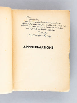 Approximations. Septième Série [ Edition originale - Livre dédicacé par l'auteur ]. DU BOS, Charles