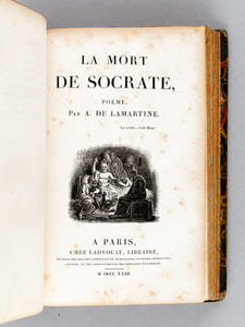 Méditations Poétiques [Avec : ] Nouvelles Méditations Poétiques [ Edition originale ] [ Avec : ] La Mort de Socrate, Poëme par A. de Lamartine [ Edition originale ] [ Avec : ] Sur le Dévouement de Pierre Desse, commandant le Brick Français La Julia, par M. Edouard Delprat [ Edition originale ] [ Avec : ] Epitre à M. A. de Lamartine par M. Casimir Delavigne [ Edition originale ]  [ Avec : ] Défense de Louis XVI, prononcée à la Barre de la Convention le mercredi 26 décembre 1792 par M. Desèze, l'un de ses défenseurs officieux [ Avec : ] Mon Agonie de trente-huit heures, ou Récit de ce qui m'est arrivé, de ce que j'ai vu et entendu, pendant ma détention dans la prison de l'Abbaye St-Germain, depuis le 22 août jusqu'au 4 septembre 1792 par Jourgniac St-Méard [ Avec : ] Tableau périodique et raisonné des Opérations de l'Assemblée Nationale, depuis l'origine de la Monarchie, jusqu'à l'Assemblée Nationale actuelle [ Tableau des Etats-Généraux depuis l'origine de la Monarchie jusqu'à l'Assemblée Nationale ] [ Avec : ]  Notice sur Jean-Baptiste Colbert, né à Reims le 29 août 1619 mort à Paris le 6 septembre 1683 [ Avec : ] Notice Historique sur J. B. Viotti par M. Miel