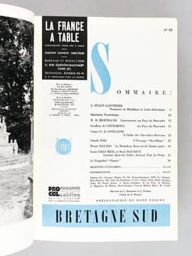 La France à Table. Gastronomie. Tourisme. Folklore. Volume "Bretagne - Côte Atlantique" : N°83. Mars 1960. Bretagne Sud ; 84. Avril 1960. Finistère ; ...