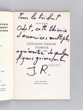 Revue Phantomas 92-93 : Jean Raine. Quelques pâleurs d'Amour. 1947-1960 [ Livre dédicacé par l'auteur ]. RAINE, Jean