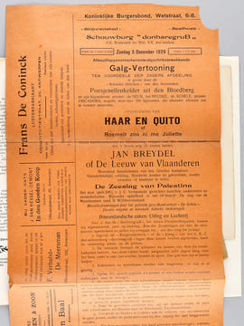 Die Poesjenellenkelder (Théâtre de Marionnettes d'Anvers) [ Avec 3 courriers manuscrits originaux ayant servis à la rédaction de l'ouvrage ]. JEANNE, ...